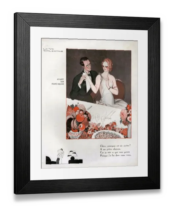 Framed Print : La Vie Parisienne 1931 1930s France cc monocles engagement dinner eating party restaurants Framed Print : La Vie Parisienne 1931 1930s France cc monocles engagement dinner eating party restaurants