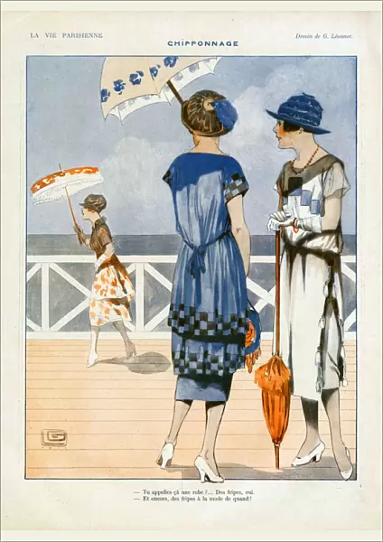 La Vie Parisienne 1919 1910s France cc holidays parasols umbrellas seaside womens