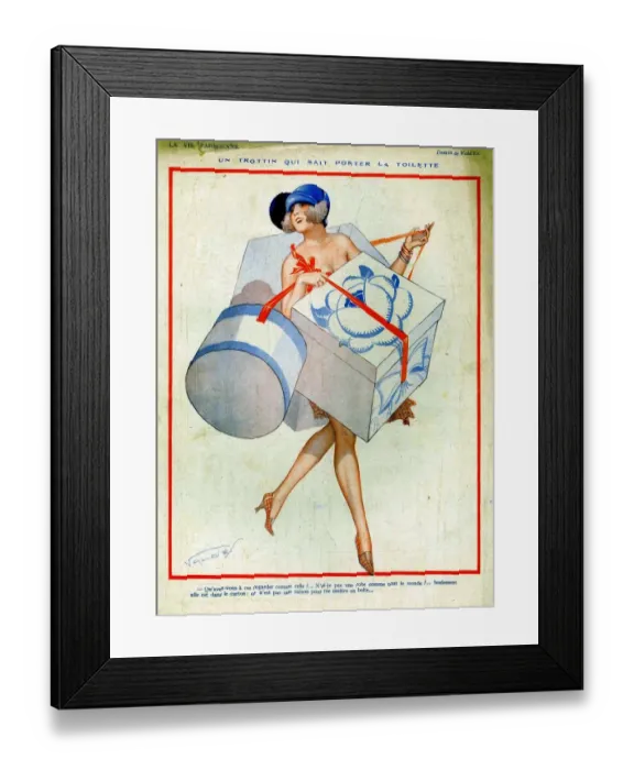 Framed Print : La Vie Parisienne 1925 1920s France cc shopping hats womens Framed Print : La Vie Parisienne 1925 1920s France cc shopping hats womens