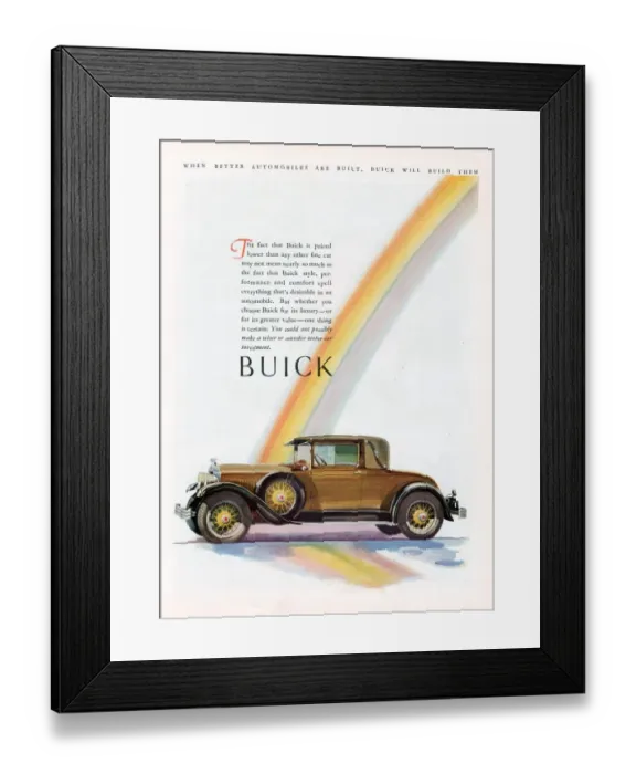 Framed Print : Buick 1928 1920s USA cc cars rainbows Framed Print : Buick 1928 1920s USA cc cars rainbows