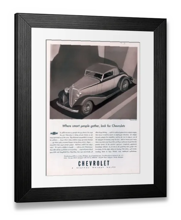 Framed Print : Chevrolet 1933 1930s USA cc cars Framed Print : Chevrolet 1933 1930s USA cc cars