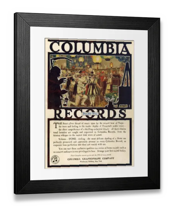 Framed Print : Columbia Records 1920s USA CC Framed Print : Columbia Records 1920s USA CC