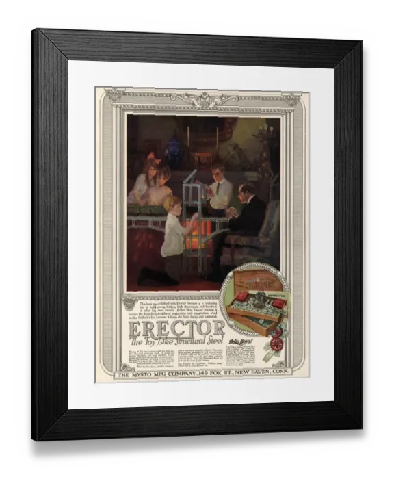 Framed Print : Erector 1920s USA CC meccano