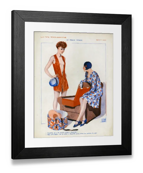 Framed Print : La Vie Parisienne 1929 1920s France cc womens hats shopping Framed Print : La Vie Parisienne 1929 1920s France cc womens hats shopping