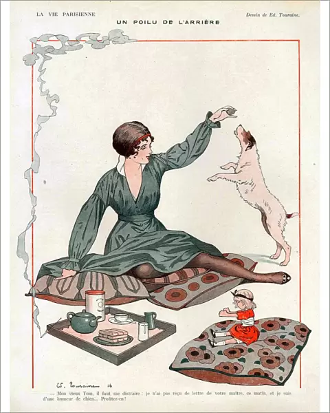La Vie Parisienne 1916 1910s France cc dogs playing tea picnics