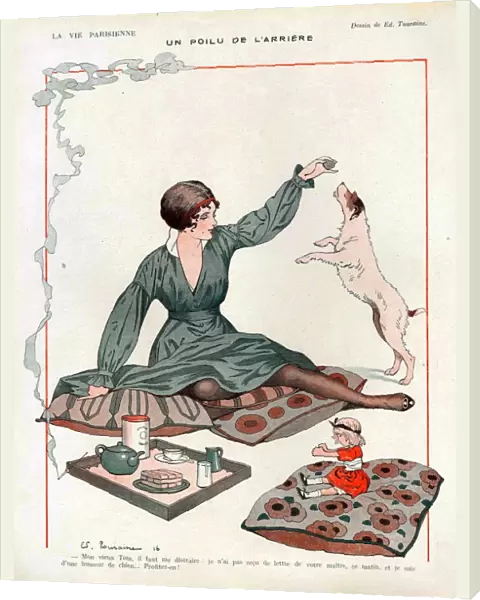 La Vie Parisienne 1916 1910s France cc dogs playing tea picnics