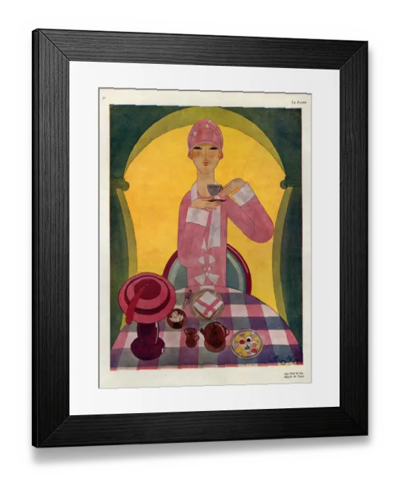 Framed Print : Art Deco Tea Drinking 1926 1920s Spain cc art deco tea drinking afternoon