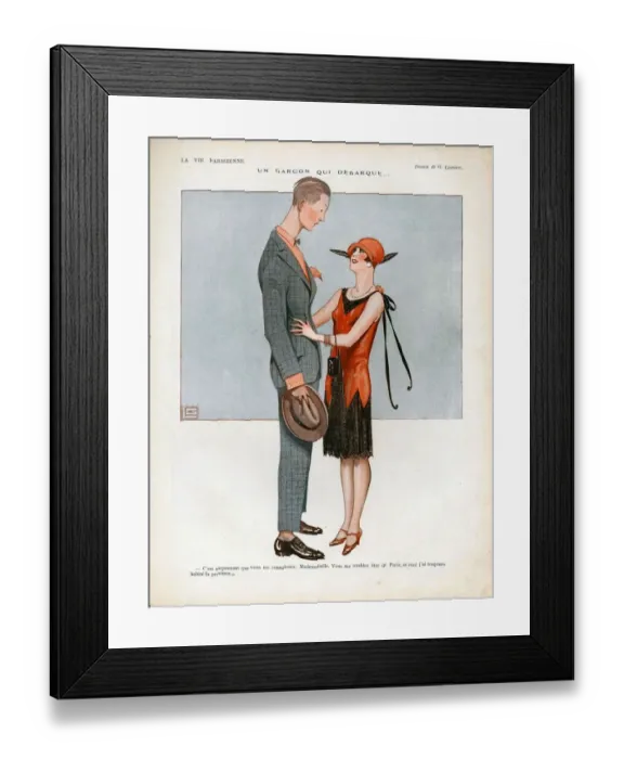 Framed Print : La Vie Parisienne 1926 1920s France cc short tall couples little and large opposites Framed Print : La Vie Parisienne 1926 1920s France cc short tall couples little and large opposites