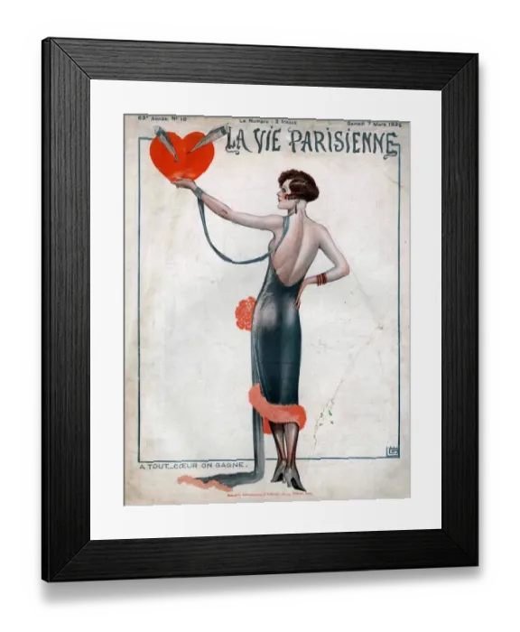Framed Print : La Vie Parisienne 1925 1920s France cc valentines Framed Print : La Vie Parisienne 1925 1920s France cc valentines