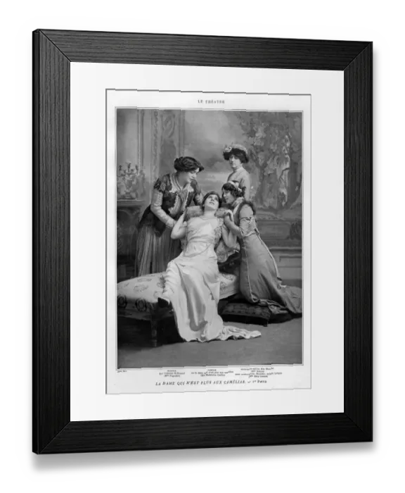 Framed Print : Le Theatre 1900s France humour friends illness sick melodrama Framed Print : Le Theatre 1900s France humour friends illness sick melodrama