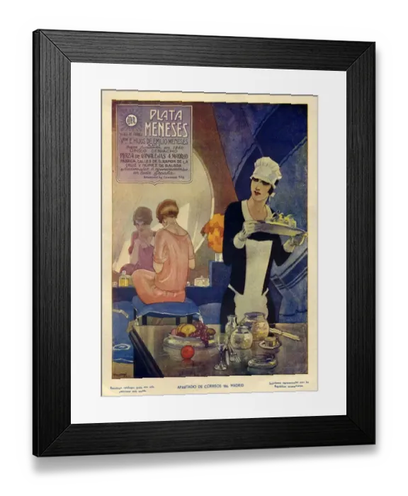 Framed Print : Plata Meneses 1928 1920s Spain cc maids servants hotels