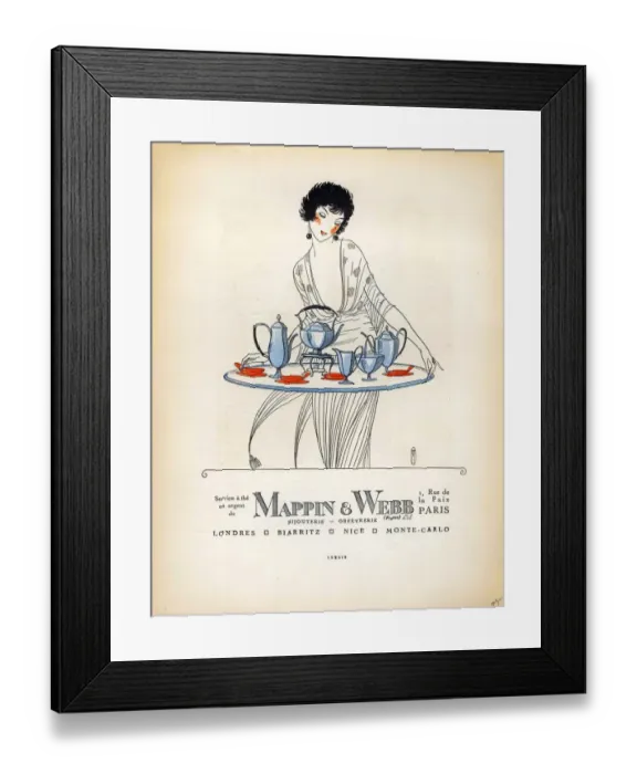 Framed Print : Mappin and Webb 1920s France cc tea coffee silver service