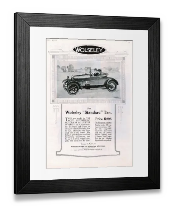 Framed Print : Wolseley 1923 1920s USA cc cars Framed Print : Wolseley 1923 1920s USA cc cars