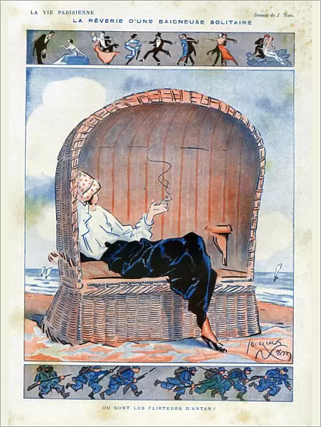 La Vie Parisienne 1915 1910s France cc beaches seaside relaxing women smoking