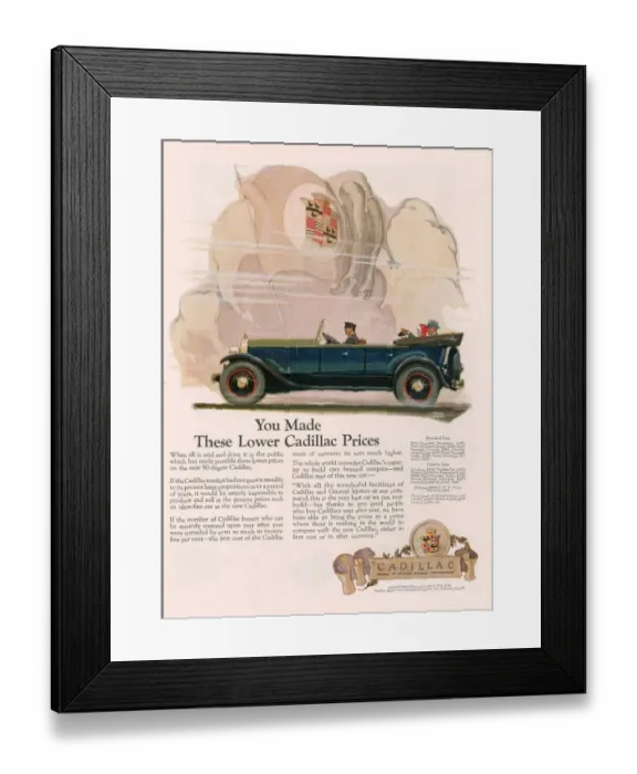 Framed Print : Cadillac 1925 1920s USA cc cars Cadillac flags coats of arms Framed Print : Cadillac 1925 1920s USA cc cars Cadillac flags coats of arms