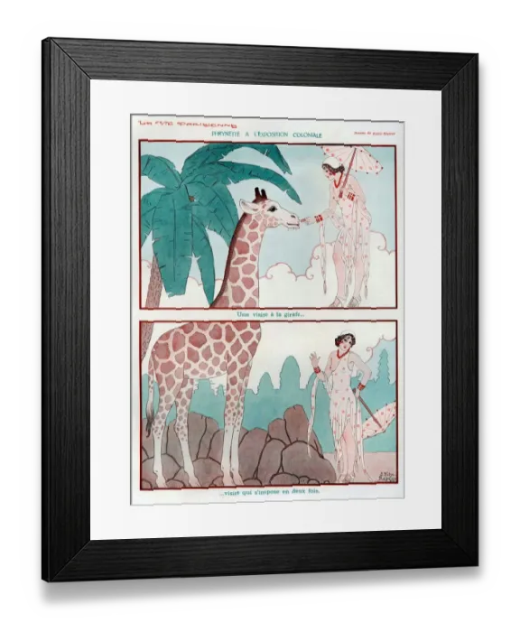 Framed Print : La Vie Parisienne 1931 1930s France cc giraffes safaris jungle