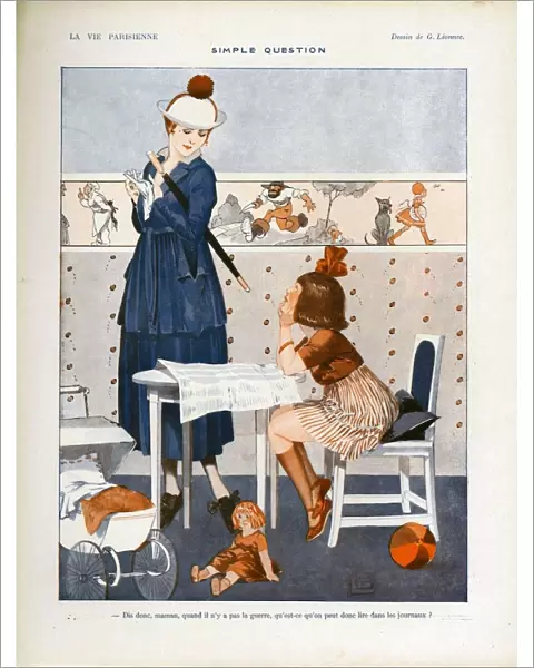 La Vie Parisienne 1917 1900s France cc reading nannies mothers and daughters nursery