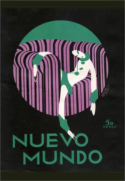 Nuevo Mundo 1920s Spain cc magazines relaxing art deco stripes chairs
