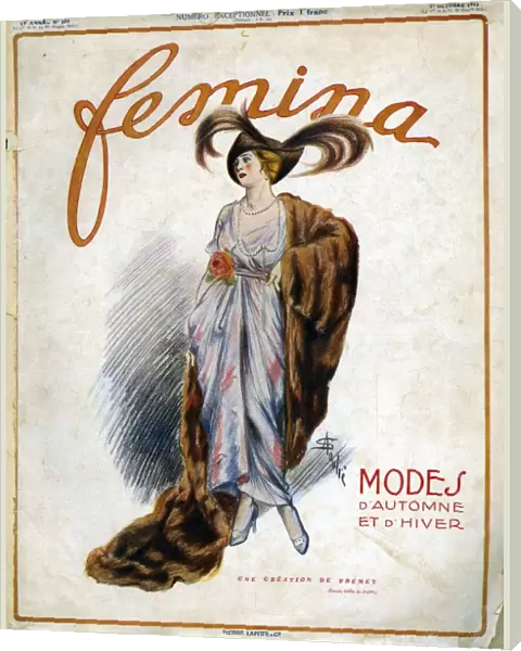 Femina 1913 1910s France cc womens fur hats dresses