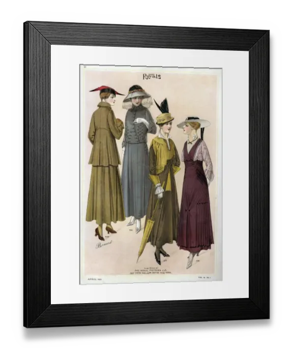 Framed Print : Le Costume Royal 1915 1910s USA cc womens