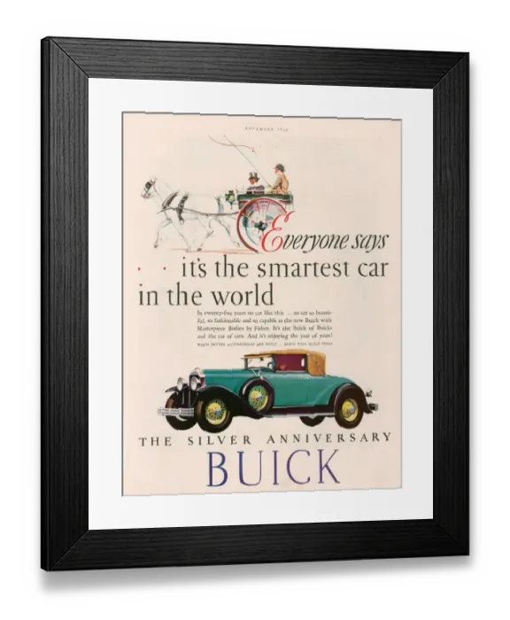 Framed Print : Buick 1928 1920s USA cc cars horses carts Framed Print : Buick 1928 1920s USA cc cars horses carts
