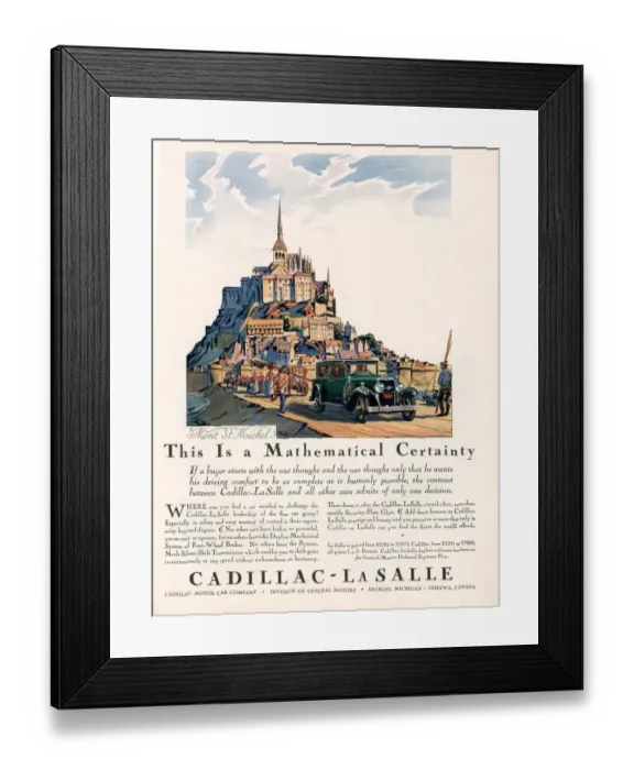 Framed Print : Cadillac la Salle 1929 1920s USA cc cars mont saint michel france holidays destinations Framed Print : Cadillac la Salle 1929 1920s USA cc cars mont saint michel france holidays destinations