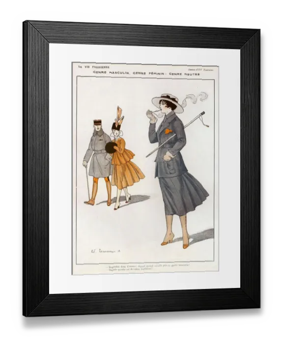 Framed Print : La Vie Parisienne 1916 1910s France cc smoking womens womans lib