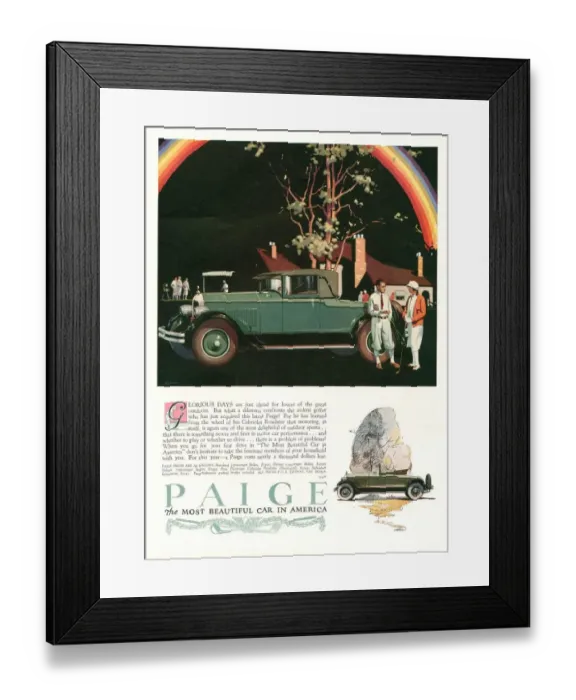 Framed Print : Paige 1927 1920s USA cc cars rainbows Framed Print : Paige 1927 1920s USA cc cars rainbows