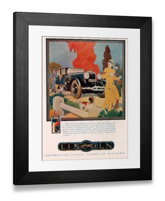 Framed Print : Lincoln - please note that the text is in Spanish 1929 1920s USA cc cars hunting Framed Print : Lincoln - please note that the text is in Spanish 1929 1920s USA cc cars hunting
