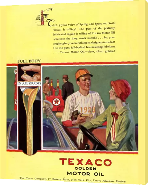Texaco 1926 1920s USA CC baseball oil petrol gas gasoline