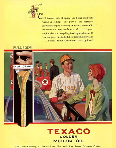 Texaco 1926 1920s USA CC baseball oil petrol gas gasoline