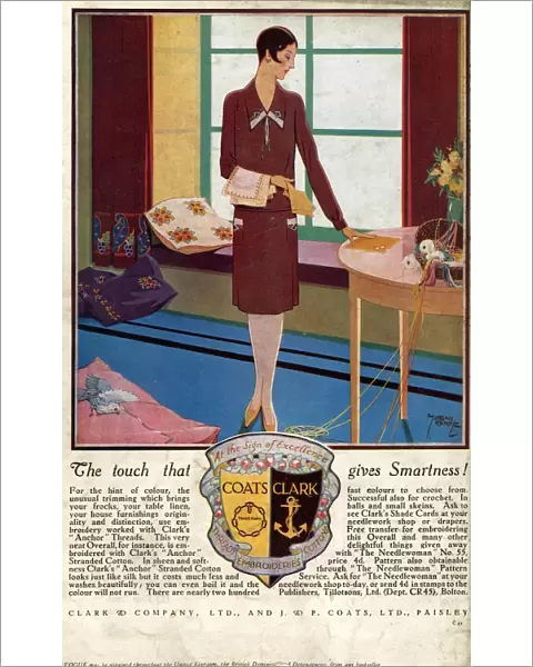 Coats and Clark 1920s UK CC womens art deco threads womens fabrics