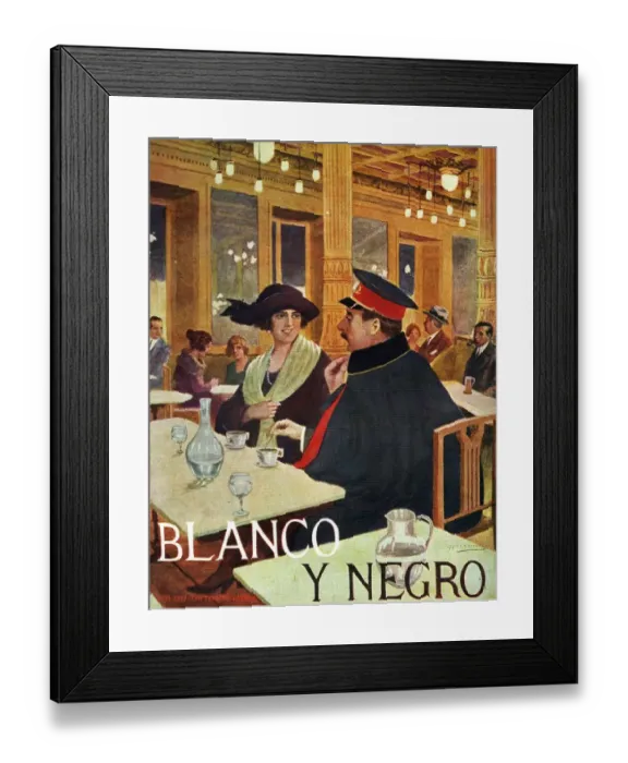 Framed Print : Blanco y Negro 1921 1920s Spain cc drinking bars cafes Framed Print : Blanco y Negro 1921 1920s Spain cc drinking bars cafes
