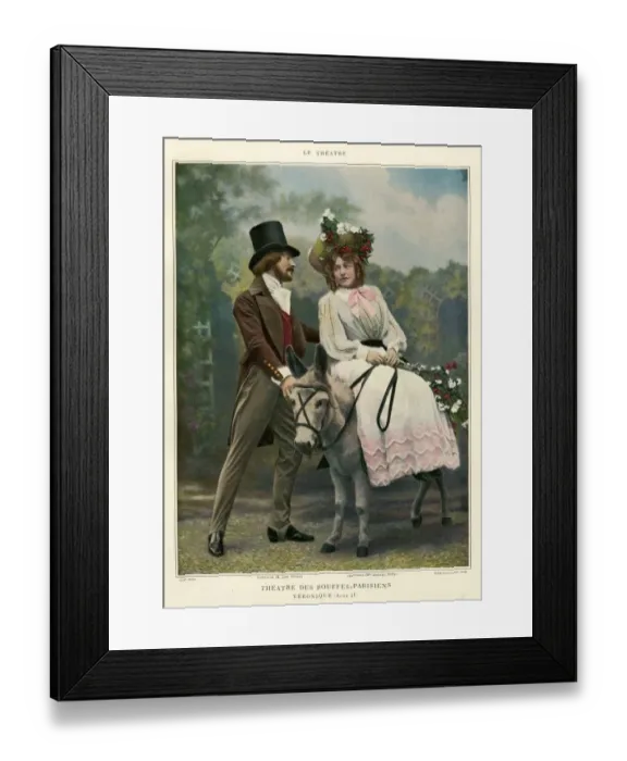 Framed Print : Le Theatre 1900s France donkeys humour Framed Print : Le Theatre 1900s France donkeys humour
