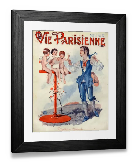 Framed Print : La Vie Parisienne 1931 1930s France cc cherubs singing Framed Print : La Vie Parisienne 1931 1930s France cc cherubs singing