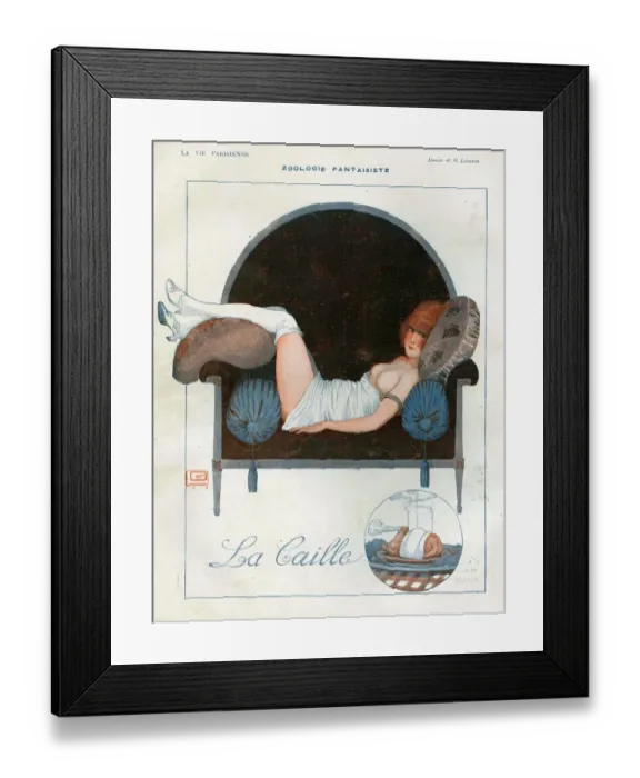 Framed Print : La Vie Parisienne 1919 1910s France cc erotica relaxing guinea fowl Framed Print : La Vie Parisienne 1919 1910s France cc erotica relaxing guinea fowl