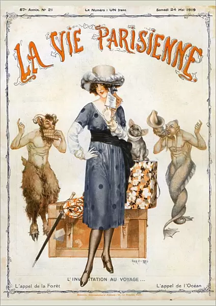La Vie Parisienne 1919 1910s France cc holidays luggage