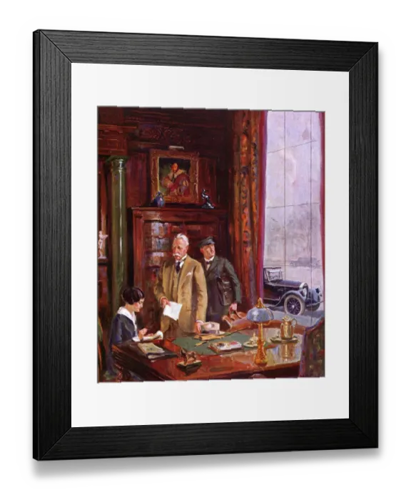 Framed Print : Pierce-Arrow 1920s USA CC bosses secretaries cars pierce arrow