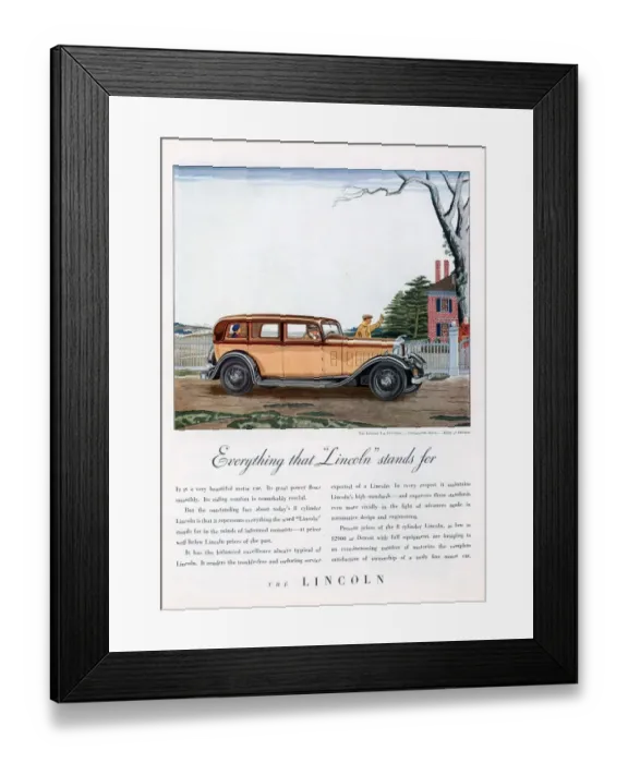 Framed Print : Lincoln 1932 1930s USA cc cars Framed Print : Lincoln 1932 1930s USA cc cars