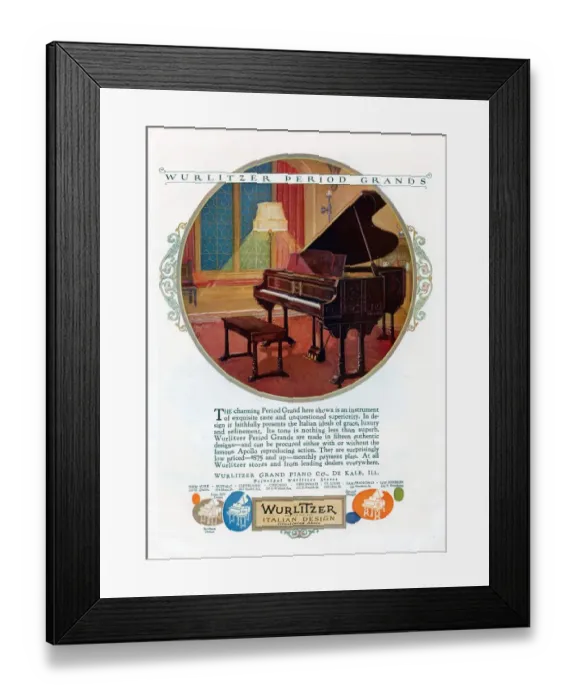 Framed Print : Wurlitzer 1920s USA cc instruments pianos musical Framed Print : Wurlitzer 1920s USA cc instruments pianos musical