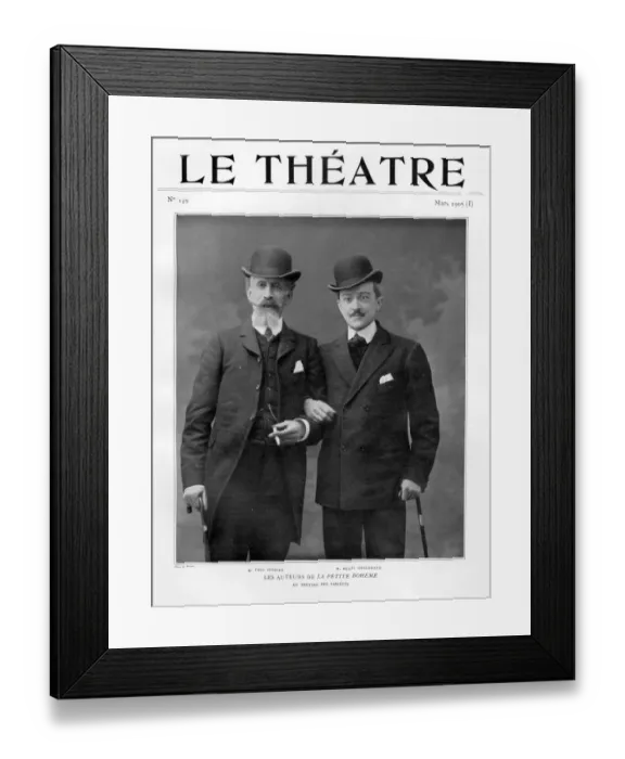 Framed Print : Le Theatre 1905 1900s France magazines humour hats mens bowler Framed Print : Le Theatre 1905 1900s France magazines humour hats mens bowler