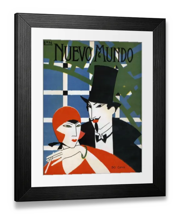 Framed Print : Nuevo Mundo 1925 1920s Spain cc womens mens top hats Framed Print : Nuevo Mundo 1925 1920s Spain cc womens mens top hats