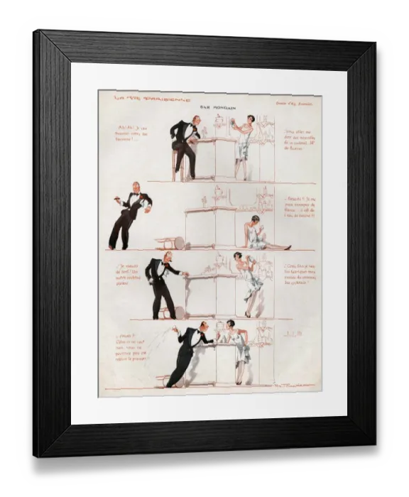 Framed Print : La Vie Parisienne 1928 1920s France cc smoking flirting bars drinking Framed Print : La Vie Parisienne 1928 1920s France cc smoking flirting bars drinking