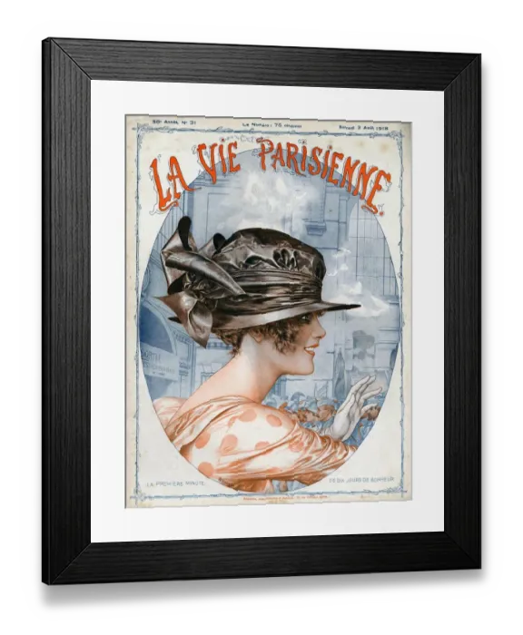 Framed Print : La Vie Parisienne 1918 1910s France cc portraits hats Framed Print : La Vie Parisienne 1918 1910s France cc portraits hats