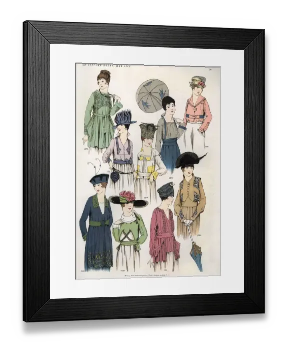 Framed Print : Le Costume Royal 1917 1910s USA cc womens hats Framed Print : Le Costume Royal 1917 1910s USA cc womens hats