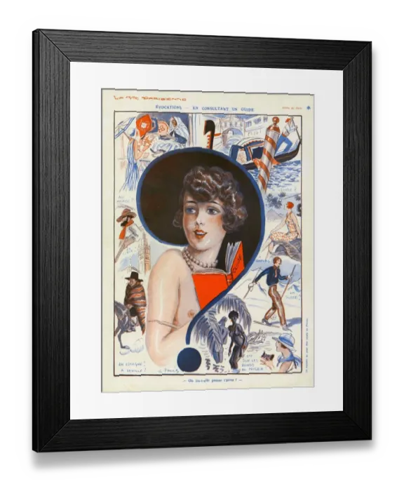Framed Print : La Vie Parisienne 1929 1920s France cc holidays guide books