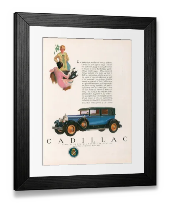 Framed Print : Cadillac 1927 1920s USA cc cars