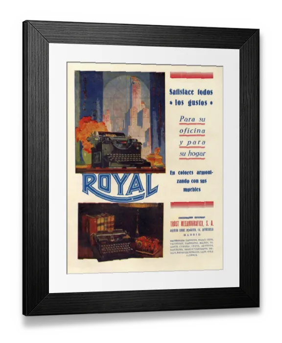 Framed Print : Royal 1950 1950s Spain typewriters Framed Print : Royal 1950 1950s Spain typewriters