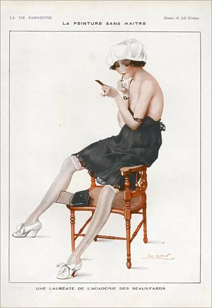 La Vie Parisienne 1918 1910s France cc erotica makeup make-up lipsticks applying