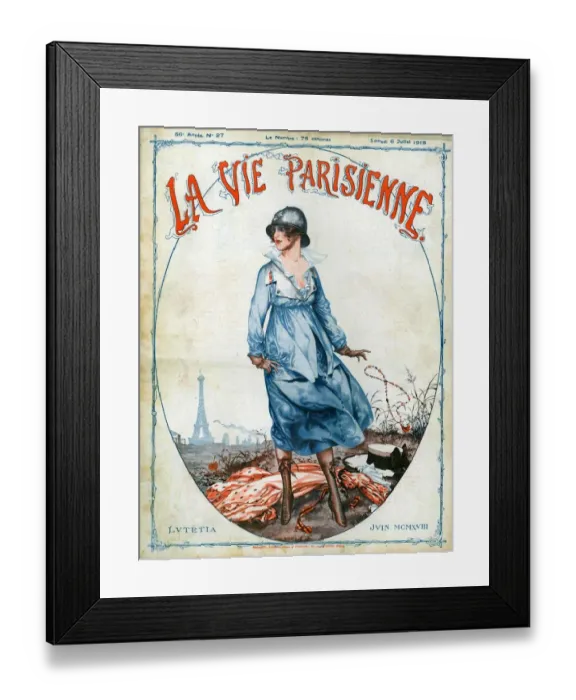 Framed Print : La Vie Parisienne 1918 1910s France cc womens ww1 paris